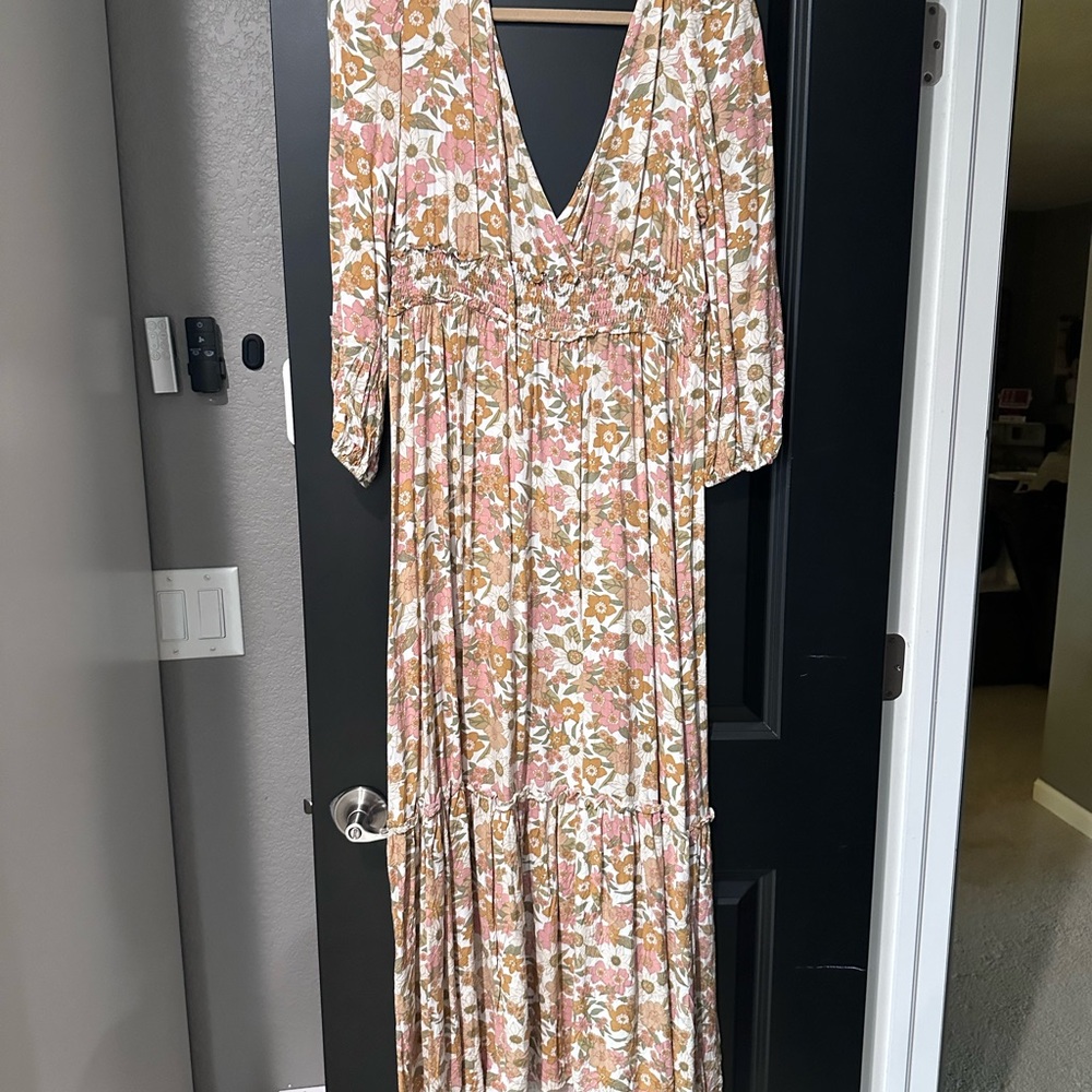 Pink Lily Floral V-Neck Maxi Dress XL